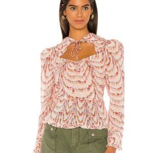 Divine Heritage Collared Peplum Blouse NWT